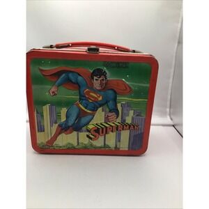 Vtg 1978 Superman Aladdin Industries DC Comics Metal Lunch Box W/THERMOS
